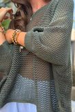Conrad Grunge Loose Cotton Knit Deep Khaki